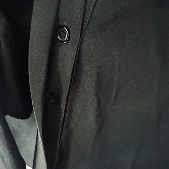 Native One Women's Black Long Sleeve Tie Front Plunge V-Neck Mini Dress Size L - Picture 5 of 10